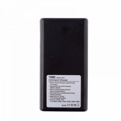 An Tomo V6-2 Dual Usb 2 Slots Battery Intelligent Charger For AA / AAA / 18650 / 17650 / 16340 / 14500 / 10500 Batteries Black