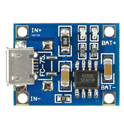 An TP4056 1A Li-Ion Lithium Battery Charging Module - Micro B USB