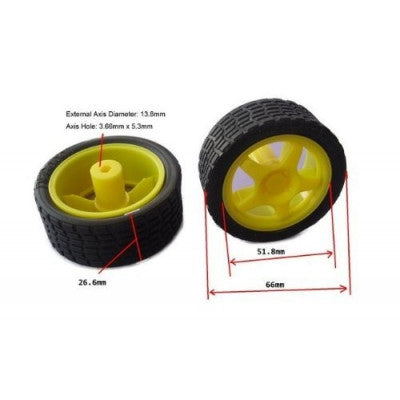 An Tracked Wheel for BO Motor - Yellow - 65mm x 26mm
