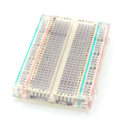 An Transparent 400 Points Solderless Breadboard