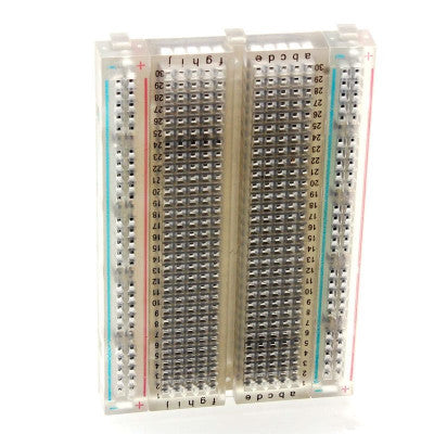 An Transparent 400 Points Solderless Breadboard