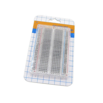 An Transparent 400 Points Solderless Breadboard