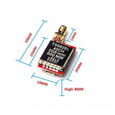 An TS5828L 5.8G 600MW 40CH Transmitter with Antenna