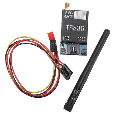 An TS835 FPV 5.8G 600MW 48CH (2-6S) Wireless AV Transmitter