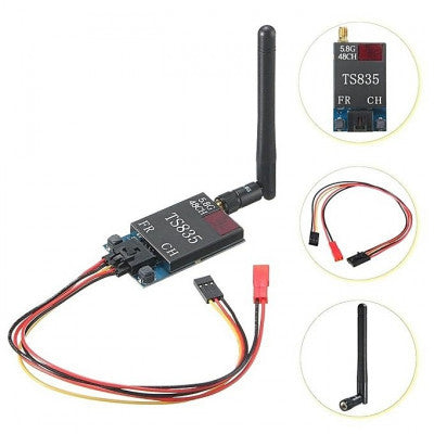 An TS835 FPV 5.8G 600MW 48CH (2-6S) Wireless AV Transmitter
