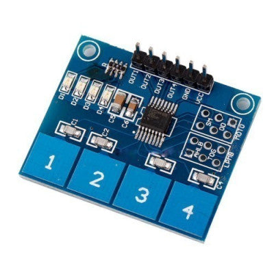 An TTP224 - 4 Channel Capacitive Touch Sensor Module