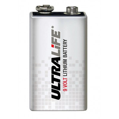 An ULTRALIFE 9V Long-Life Non-Rechargeable Lithium Battery