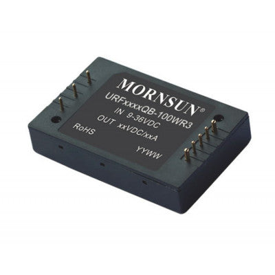 An URF4805QB-100WR3 Mornsun 48V to 5V DC-DC Converter 100W Power Supply Module - Five Sided Metal Shielded Package