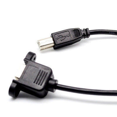 An USB 2.0 Type B Male To Type B Female Printer Extension Cable With Panel Mount - 30cm