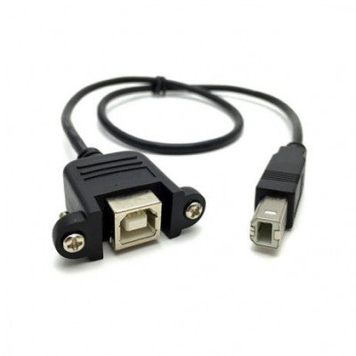 An USB 2.0 Type B Male To Type B Female Printer Extension Cable With Panel Mount - 30cm