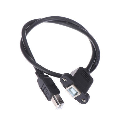 An USB 2.0 Type B Male To Type B Female Printer Extension Cable With Panel Mount - 30cm