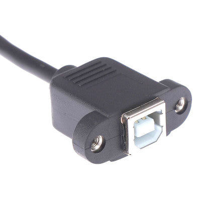 An USB 2.0 Type B Male To Type B Female Printer Extension Cable With Panel Mount - 30cm