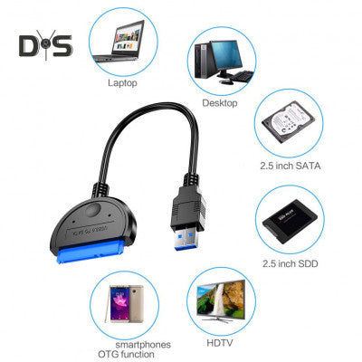 An USB 3.0 to SATA 2.5 Inch External Hard Disk Data Cable