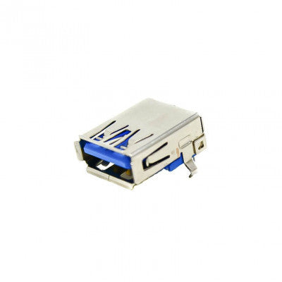 An USB 3.0 Type A Female 9 pin Right Angle PCB Mount Connector