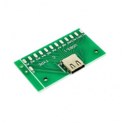 An USB 3.1 Female Socket Type C Connector 24 Pins Breakout PCB Board