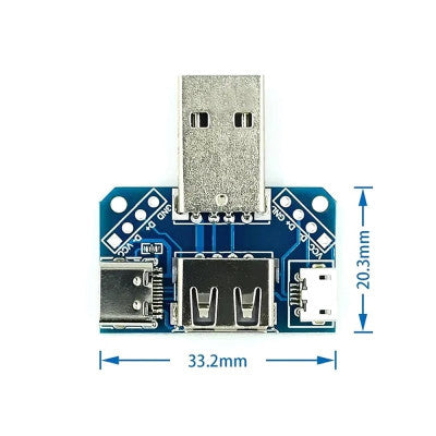 An USB Adapter Board Male To Female Adapter Micro USB/Type-C Interface 4P 2.54mm
