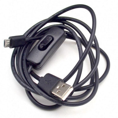 An USB to Micro USB Cable 1.5 Meter Black With ON/OFF Switch Power Control For Raspberry Pi