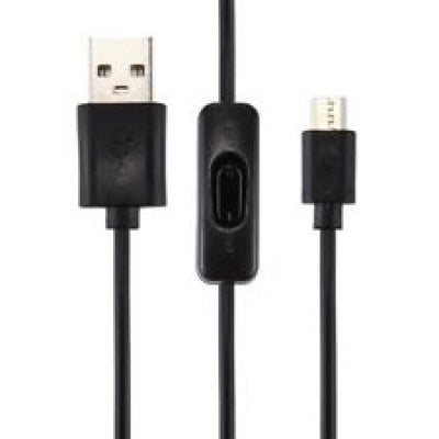 An USB to Micro USB Cable 1.5 Meter Black With ON/OFF Switch Power Control For Raspberry Pi