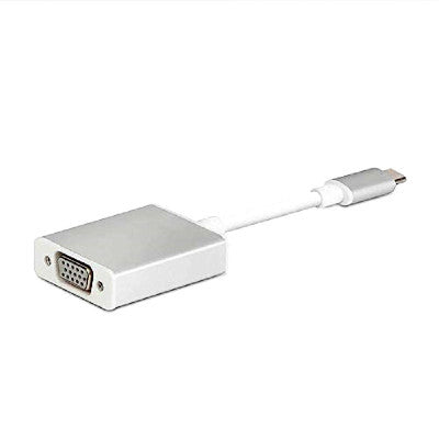 An USB3.1 Type-C to VGA HD 1080P Converter Adapter with Silver Aluminum Case