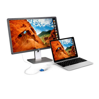 An USB3.1 Type-C to VGA HD 1080P Converter Adapter with Silver Aluminum Case