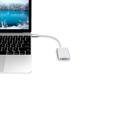 An USB3.1 Type-C to VGA HD 1080P Converter Adapter with Silver Aluminum Case
