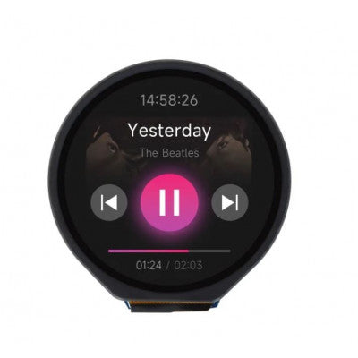 An Waveshare 1.28inch Round LCD Display Module with Touch panel, 240x240 Resolution, IPS, SPI And I2C Communication