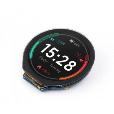 An Waveshare 1.28inch Round LCD Display Module with Touch panel, 240x240 Resolution, IPS, SPI And I2C Communication