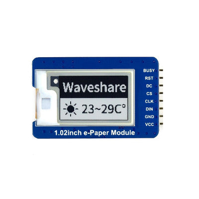 An Waveshare 1.02inch 128x80 black/white dual-color E-Ink display module