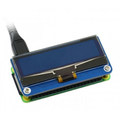 An Waveshare 128×32 2.23inch OLED Display HAT for Raspberry Pi