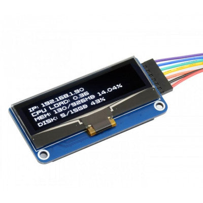 An Waveshare 128×32 2.23inch OLED Display HAT for Raspberry Pi
