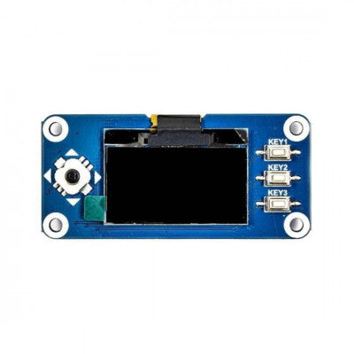 An Waveshare 128x64 1.3inch OLED display HAT for Raspberry Pi