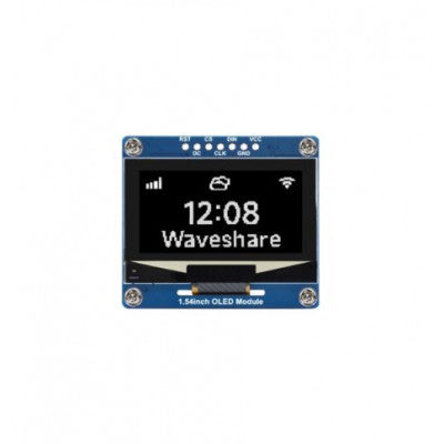 An Waveshare 1.54inch OLED Display Module, 12864 Resolution, SPI / I2C Communication white