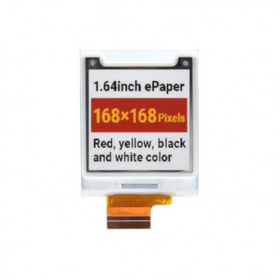 An Waveshare 1.64inch square E-Paper (G) Display 168x168 Red/Yellow/Black/White
