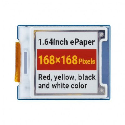 An Waveshare 1.64inch square E-Paper Module (G) 168x168 Red/Yellow/Black/White