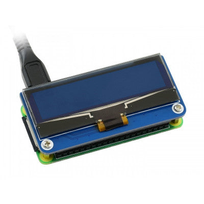An Waveshare 5.6 CM (2.23 inch) 128x32 OLED Display HAT for Raspberry Pi