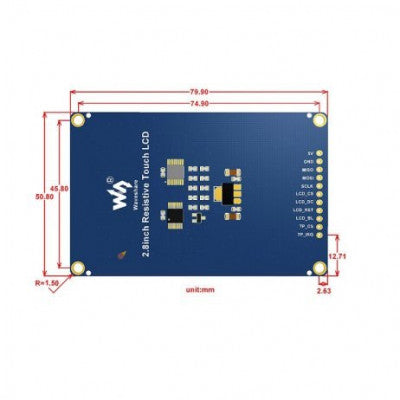 An Waveshare 2.8 Inch Resistive Touch LCD Display