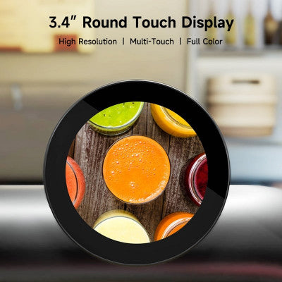 An Waveshare 3.4inch DSI Round Touch Display, 800 800, IPS, 10-Point Touch