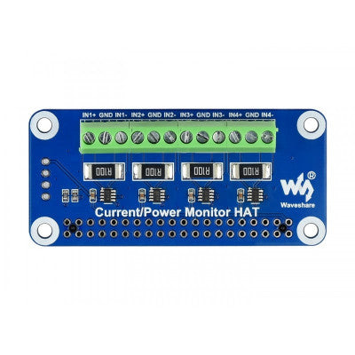 An Waveshare 4-ch Current/Voltage/Power Monitor HAT for Raspberry Pi, I2C/SMBus