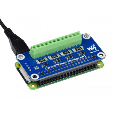 An Waveshare 4-ch Current/Voltage/Power Monitor HAT for Raspberry Pi, I2C/SMBus