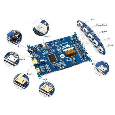 An Waveshare 5 Inch Resistive HDMI LCD Display (G) 800x480