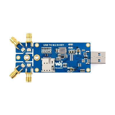 An Waveshare 5G DONGLE Module, Quad Antennas, USB3.1 port M.2 Key B Interface