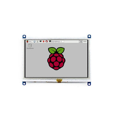 An Waveshare 12.7 CM (5 inch) Resistive Touch Screen LCD (B) 800 x 480 with Bicolor Case