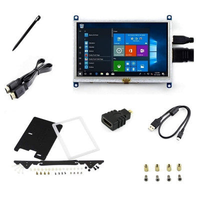An Waveshare 5inch Resistive Touch Screen LCD (B) with Bicolor Case, 800x480, HDMI, Low Power