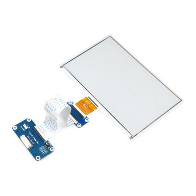 An Waveshare 7.3inch e-Paper HAT (G), 800x480, Red/Yellow/Black/White