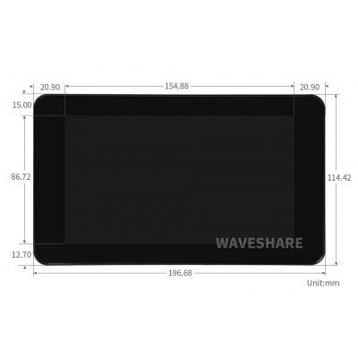 An Waveshare 7inch Capacitive Touch IPS Display for Raspberry Pi, with Protection Case, 1024×600, DSI Interface