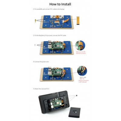 An Waveshare 7inch Capacitive Touch IPS Display for Raspberry Pi, with Protection Case, 1024×600, DSI Interface