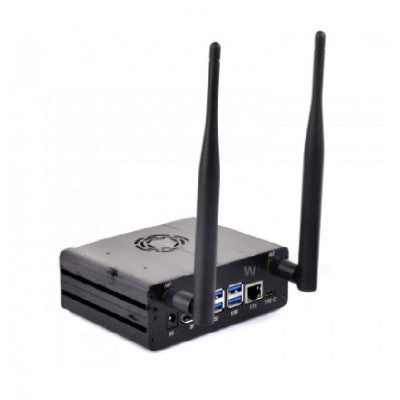 An Waveshare Aluminum Alloy Case For Jetson Orin, With Camera Holder, Suitable for Jetson Orin Nano And Jetson Orin NX Kits