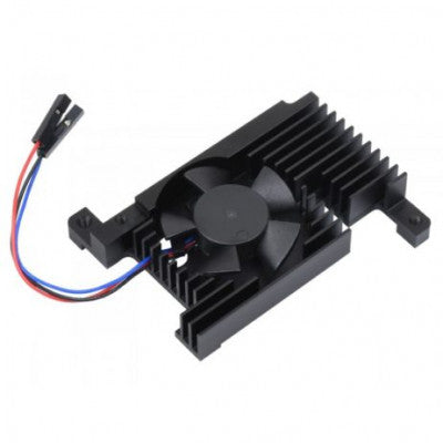 An Waveshare Dedicated All-In-One Aluminum Alloy Cooling Fan For Raspberry Pi 4B, PWM Speed Adjustment, Better Cooling
