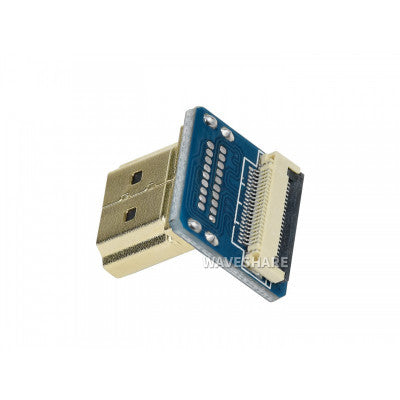 An Waveshare DIY HDMI Cable Right-angle HDMI Plug Adapter