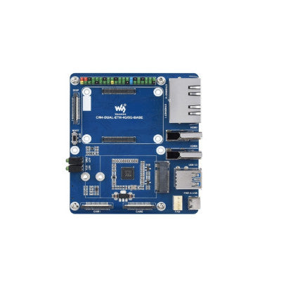 An Waveshare Dual Gigabit Ethernet 5G/4G Base Board Designed for Raspberry Pi Compute Module 4